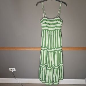 Chic Green Striped Maxi Dress